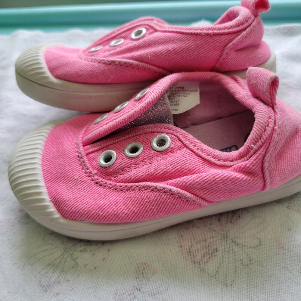 Cat & Jack Pink Canvas Slip-On Sneakers - Toddler Size 5